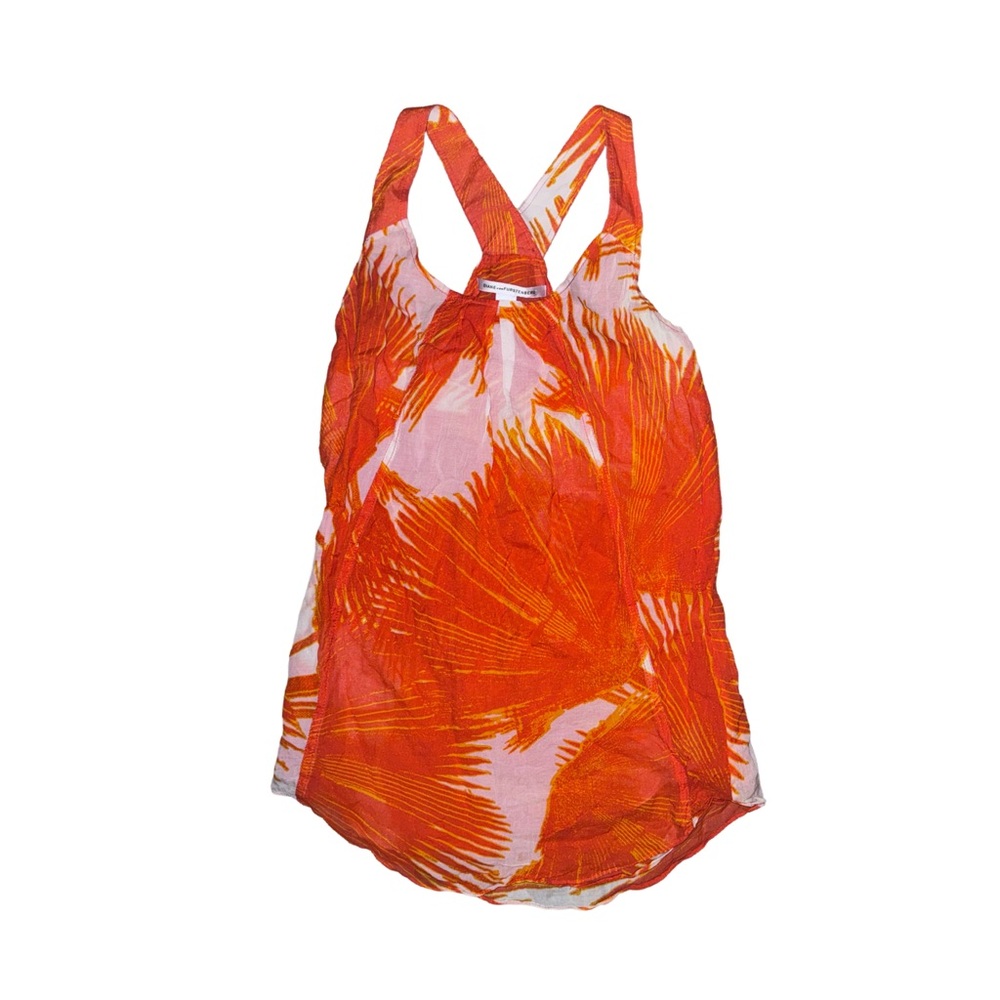 Diane Von Furstenberg Orange and White Tank Top -23